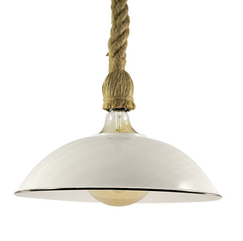 Lámpara Lorient Esmalte Blanco ribete negro